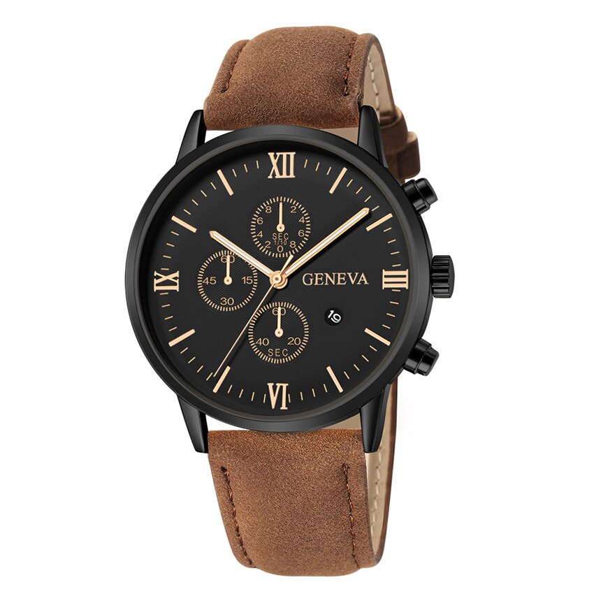 Relogio Masculino Watches Men Fashion Sport Stainless Steel Case Leather Strap Watch Quartz Business Wristwatch Reloj Hombr